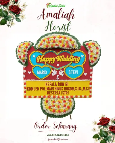 Karangan Papan Bunga Pernikahan di Sindang Jaya